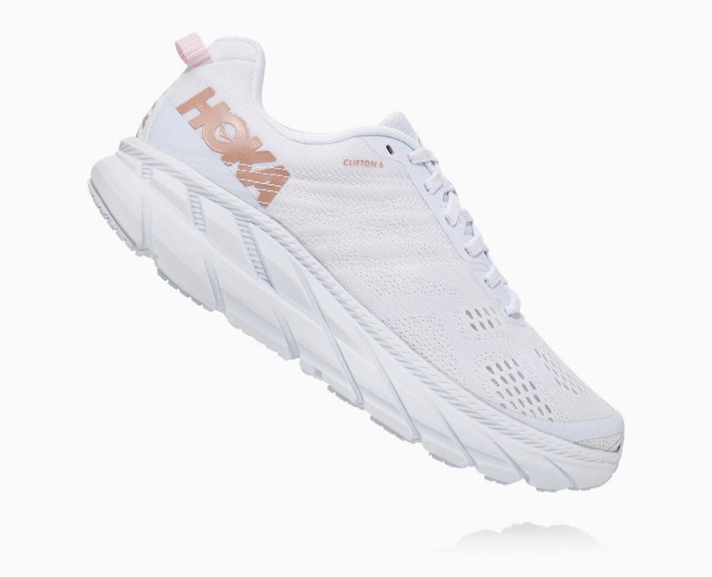 White / Rose Gold Hoka Clifton 6 | 48607GZYT