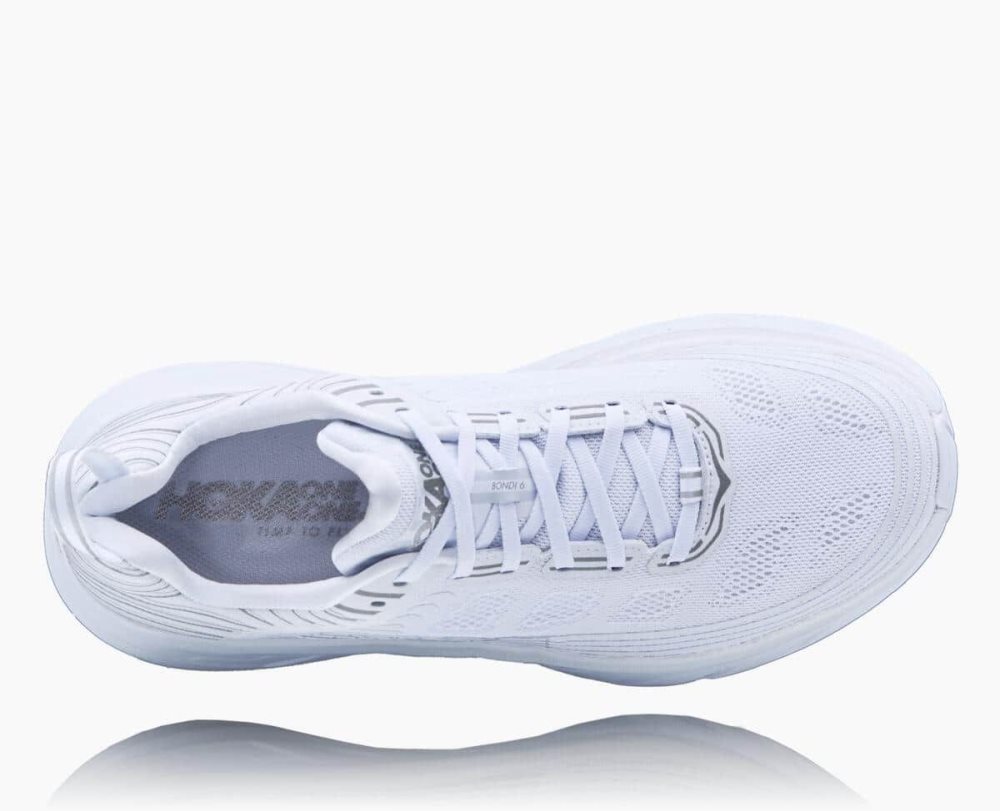 White / White Hoka Bondi 6 Wide | 17426FUAQ